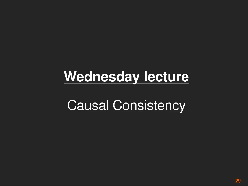 wednesday lecture