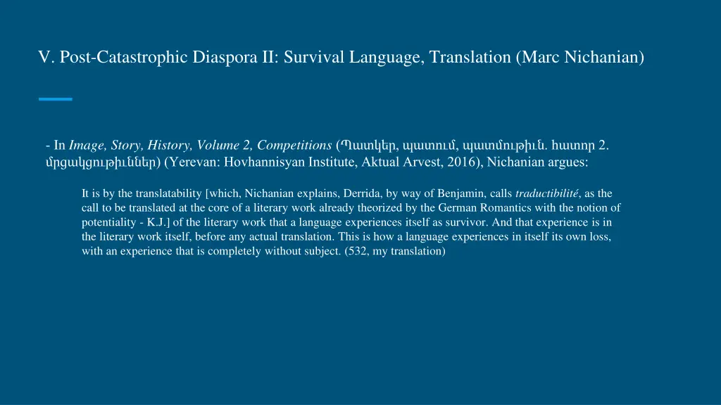 v post catastrophic diaspora ii survival language