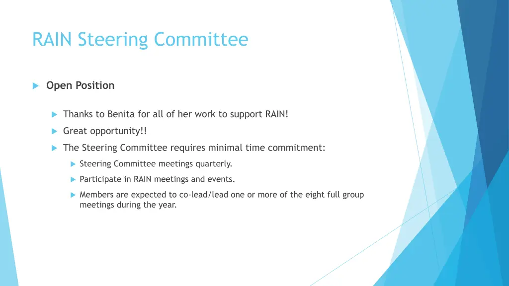 rain steering committee