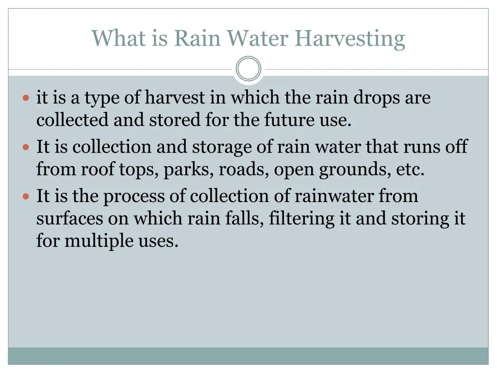 what is rain water harvesting