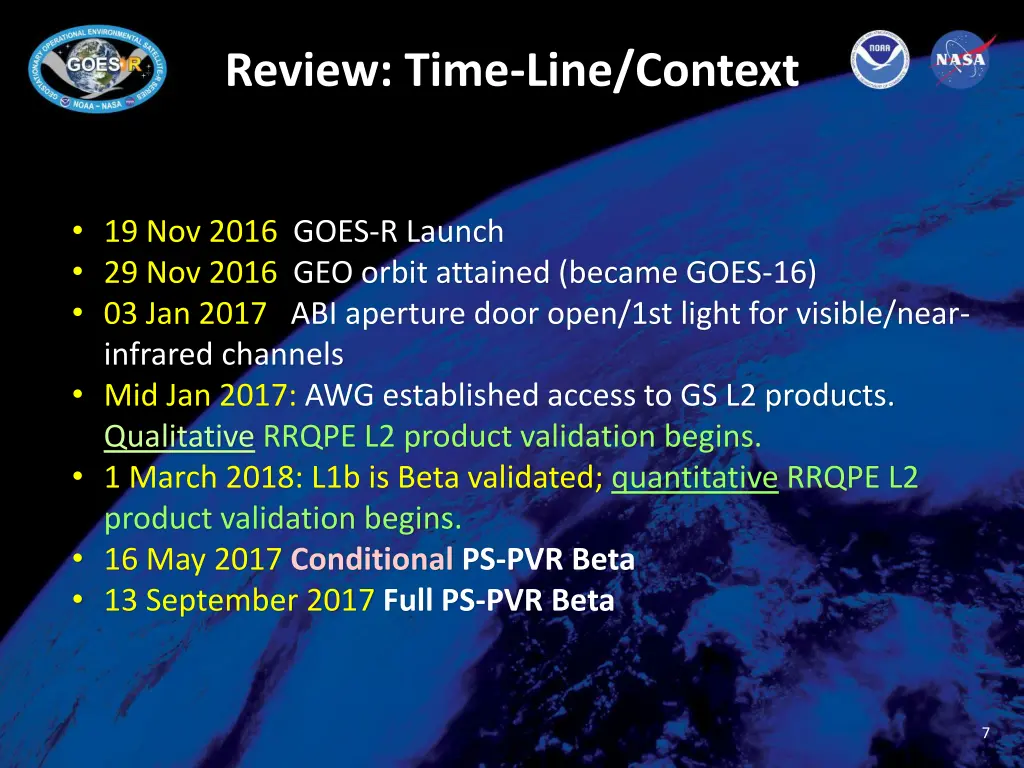 review time line context