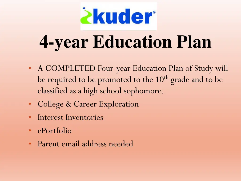 4 year education plan