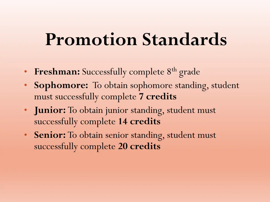 promotion standards