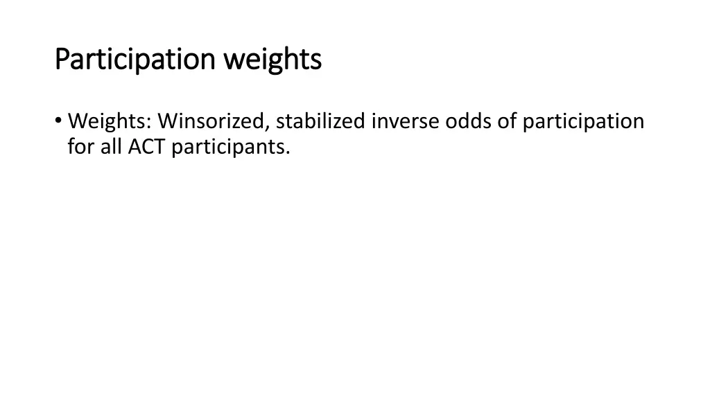 participation weights participation weights