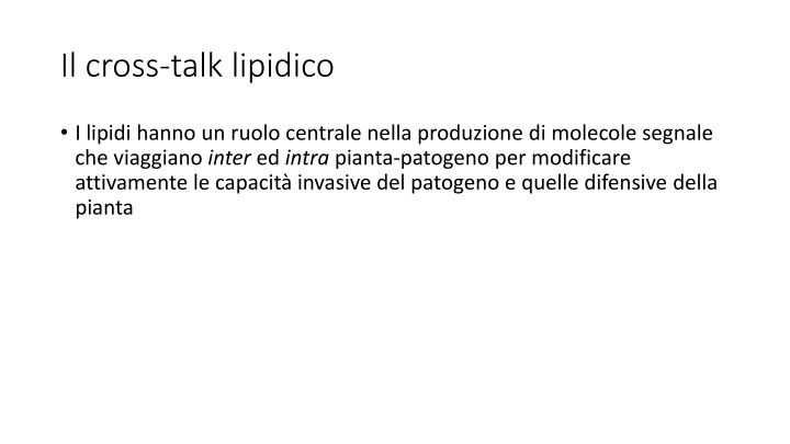 il cross talk lipidico