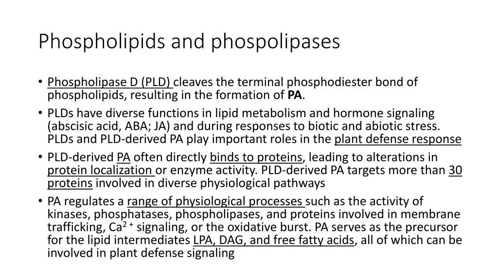 phospholipids and phospolipases 1