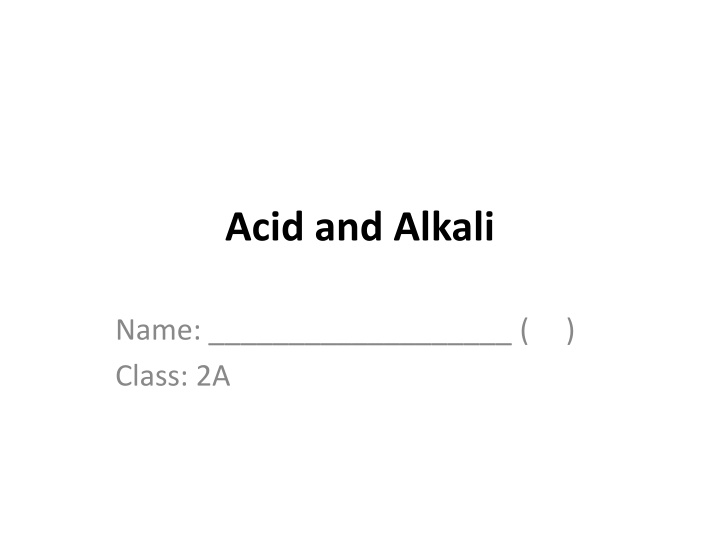 acid and alkali