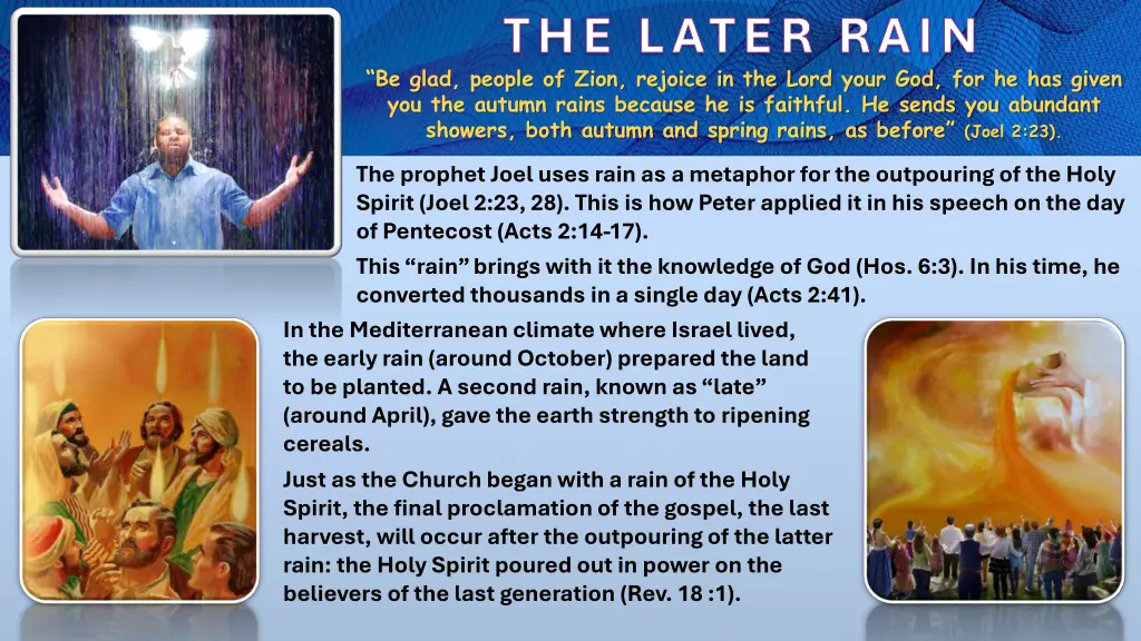 the later rain be glad people of zion rejoice