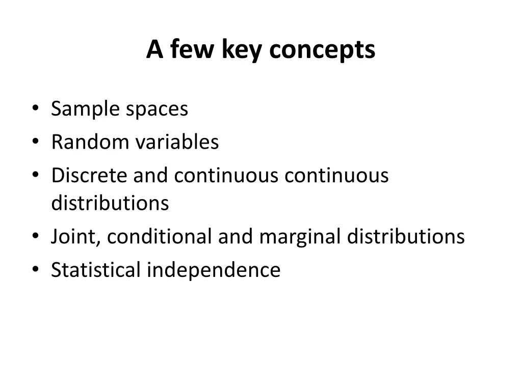 a few key concepts