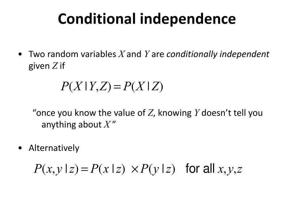 conditional independence