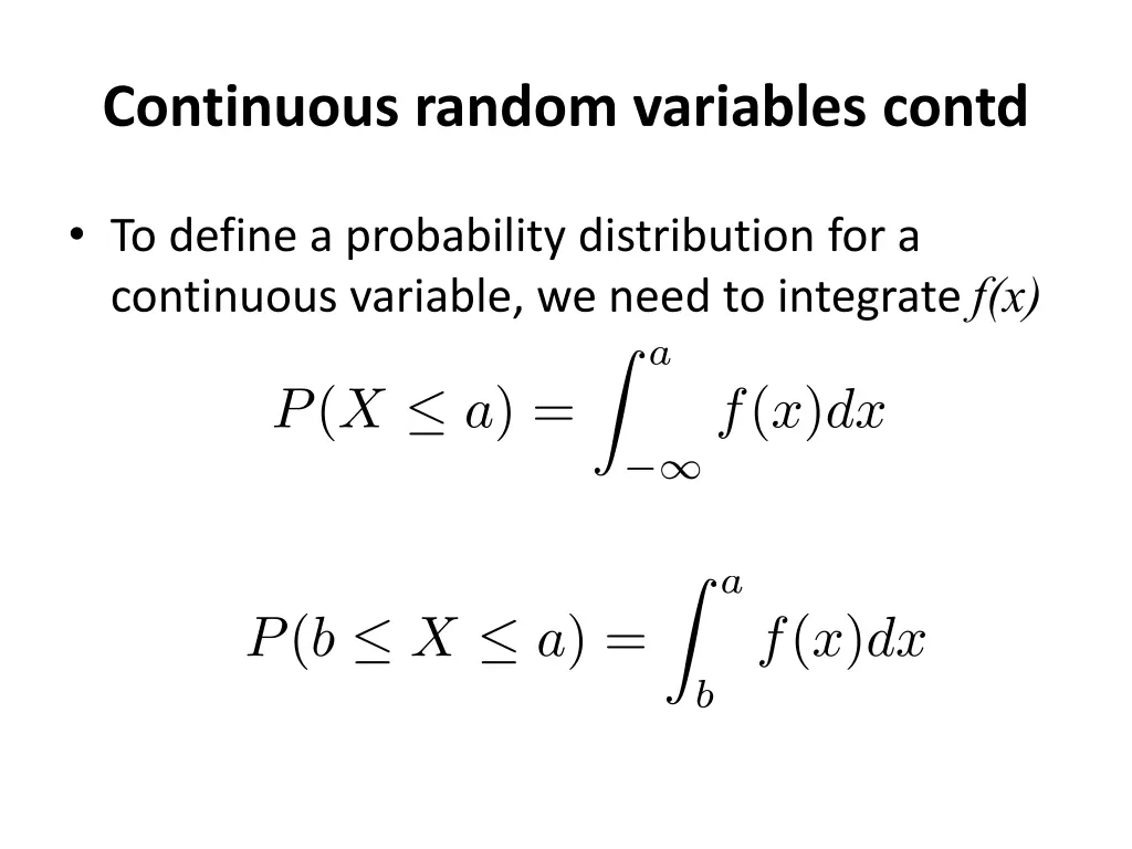 continuous random variables contd