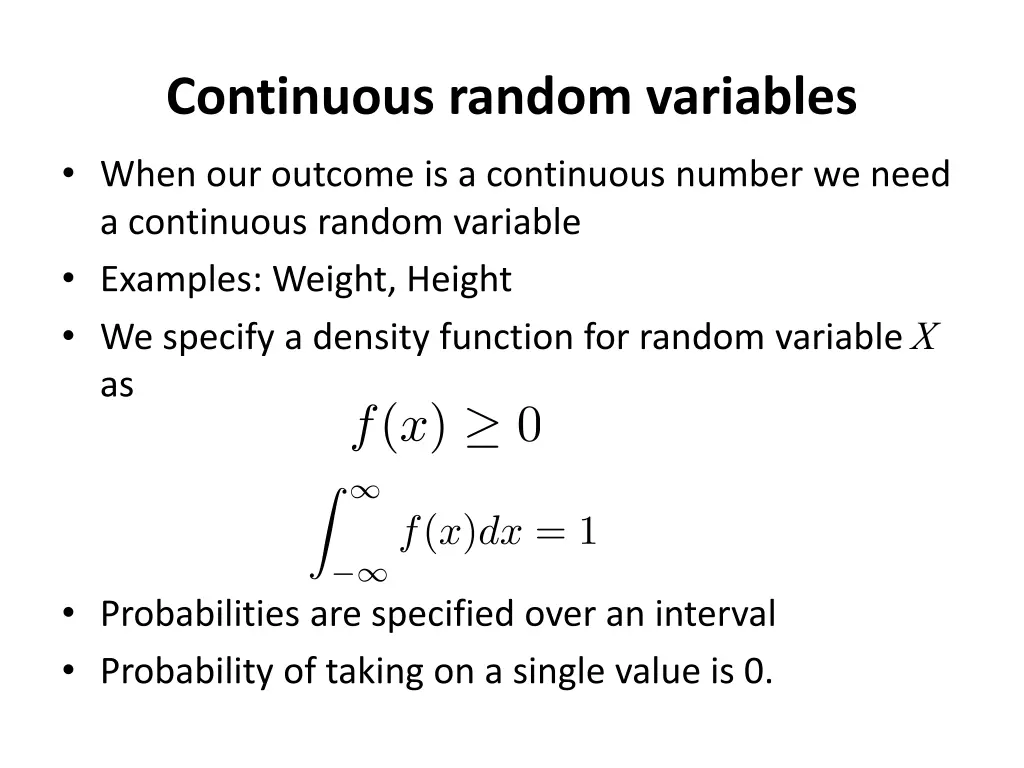 continuous random variables