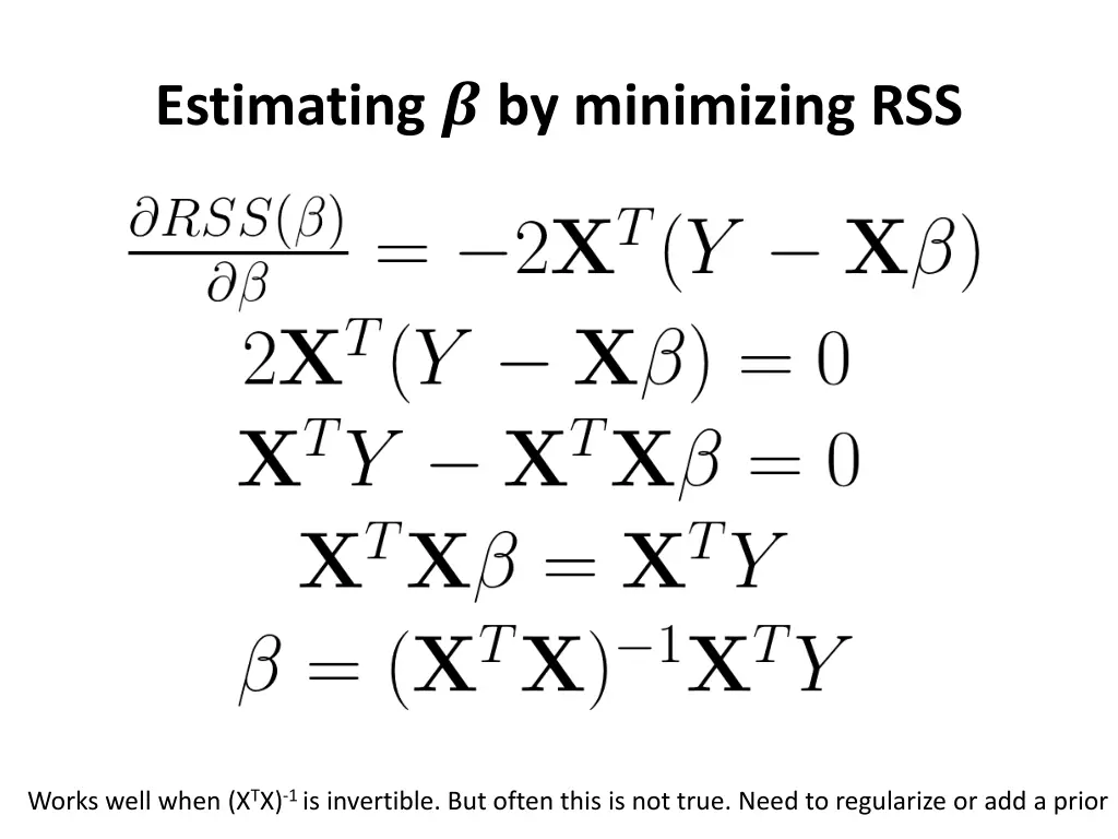 estimating by minimizing rss