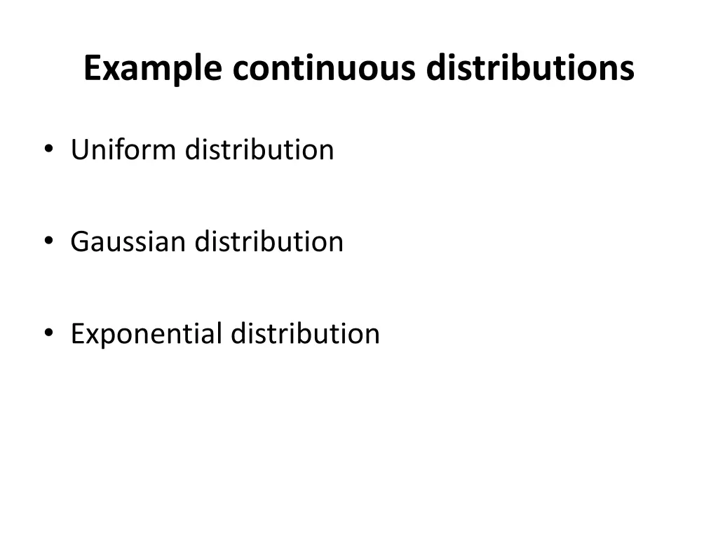 example continuous distributions