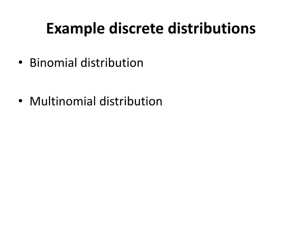 example discrete distributions