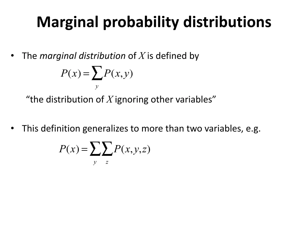 marginal probability distributions