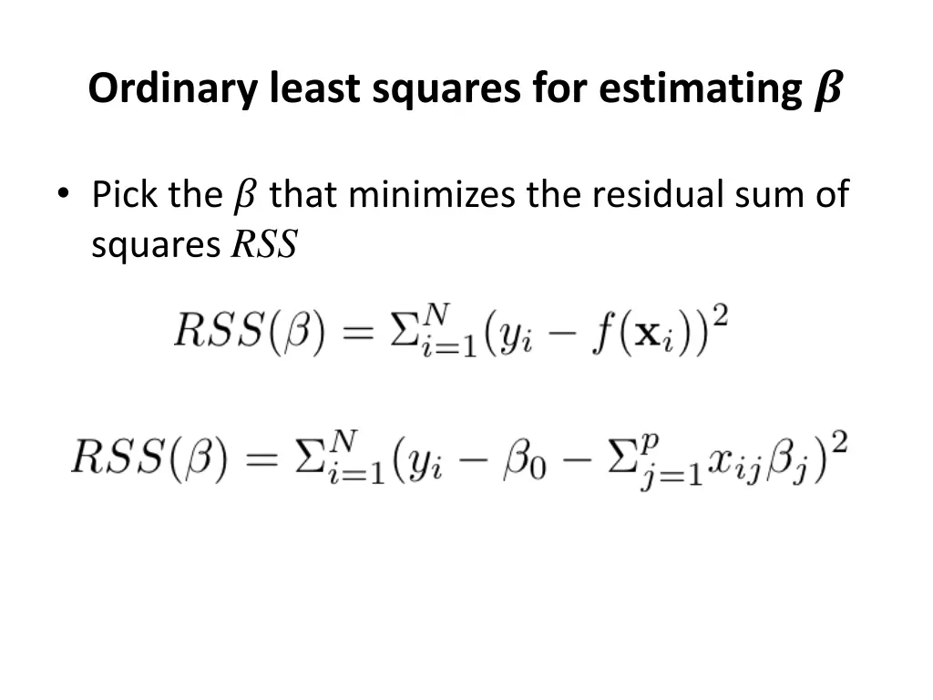 ordinary least squares for estimating