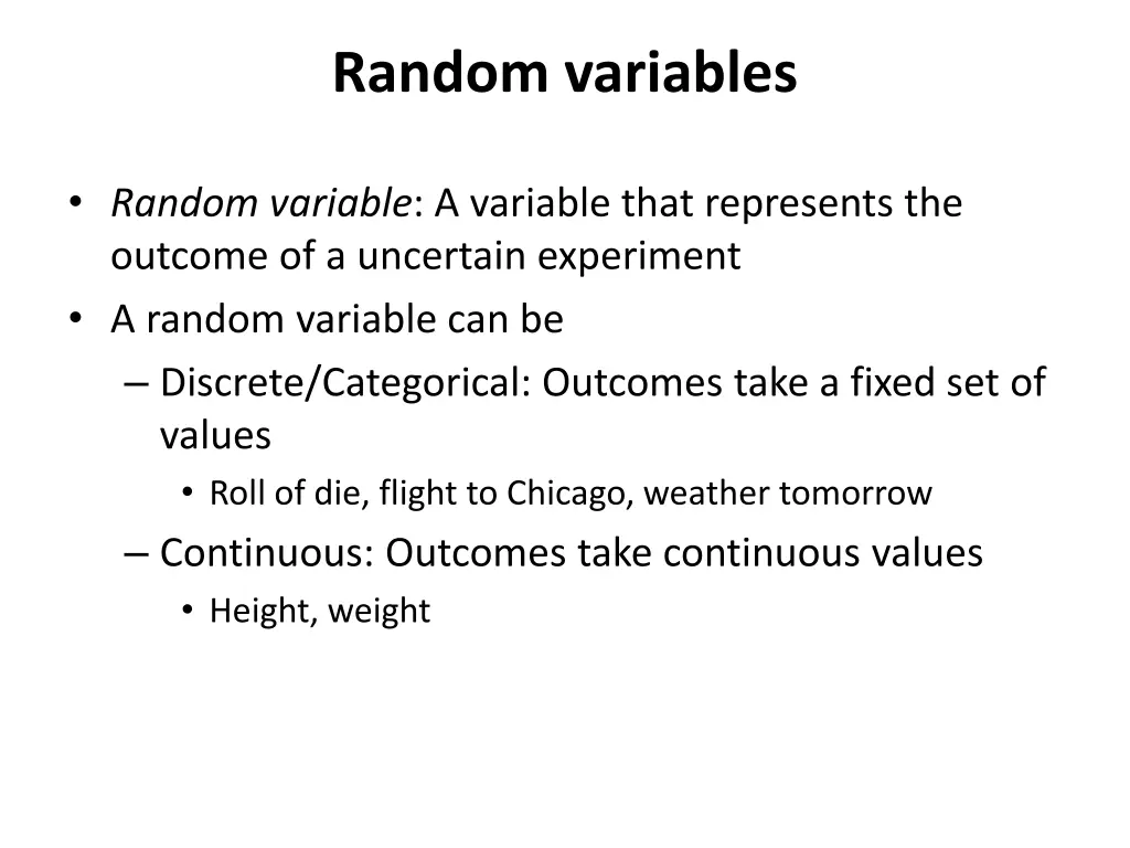 random variables