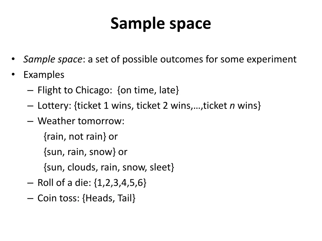 sample space