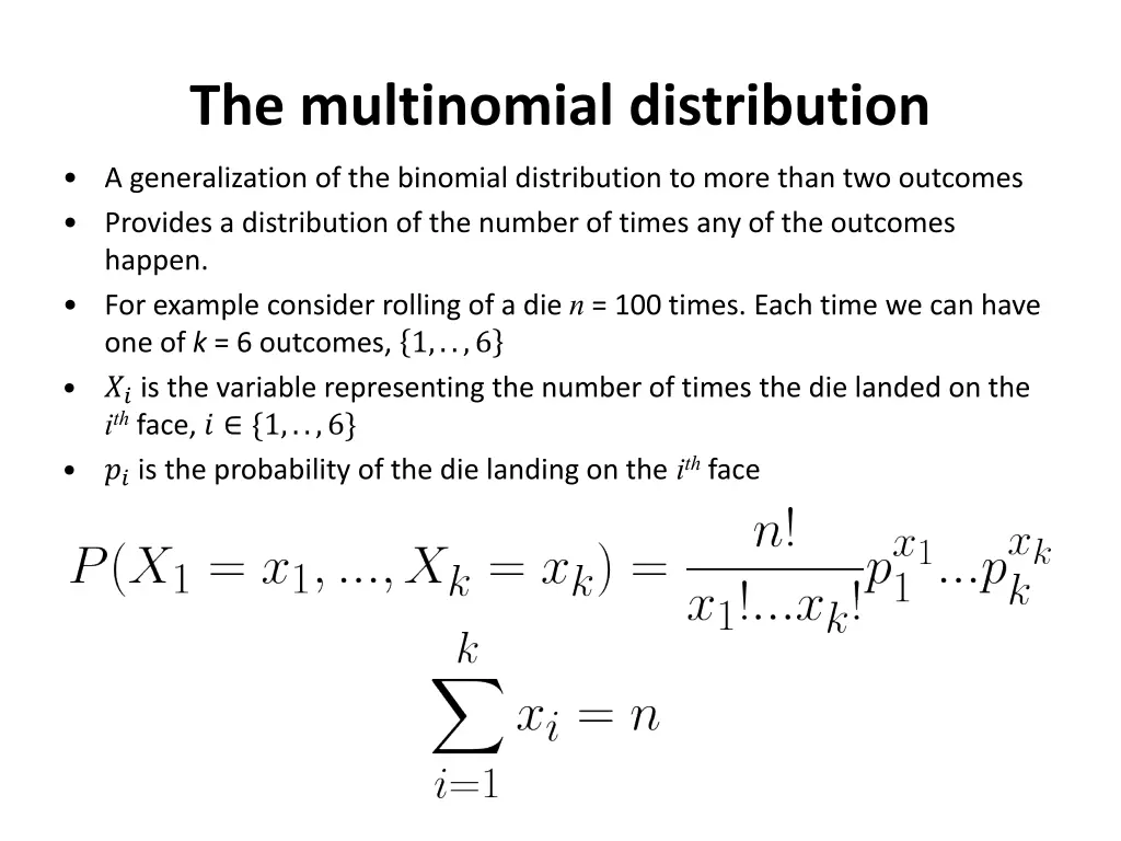 the multinomial distribution