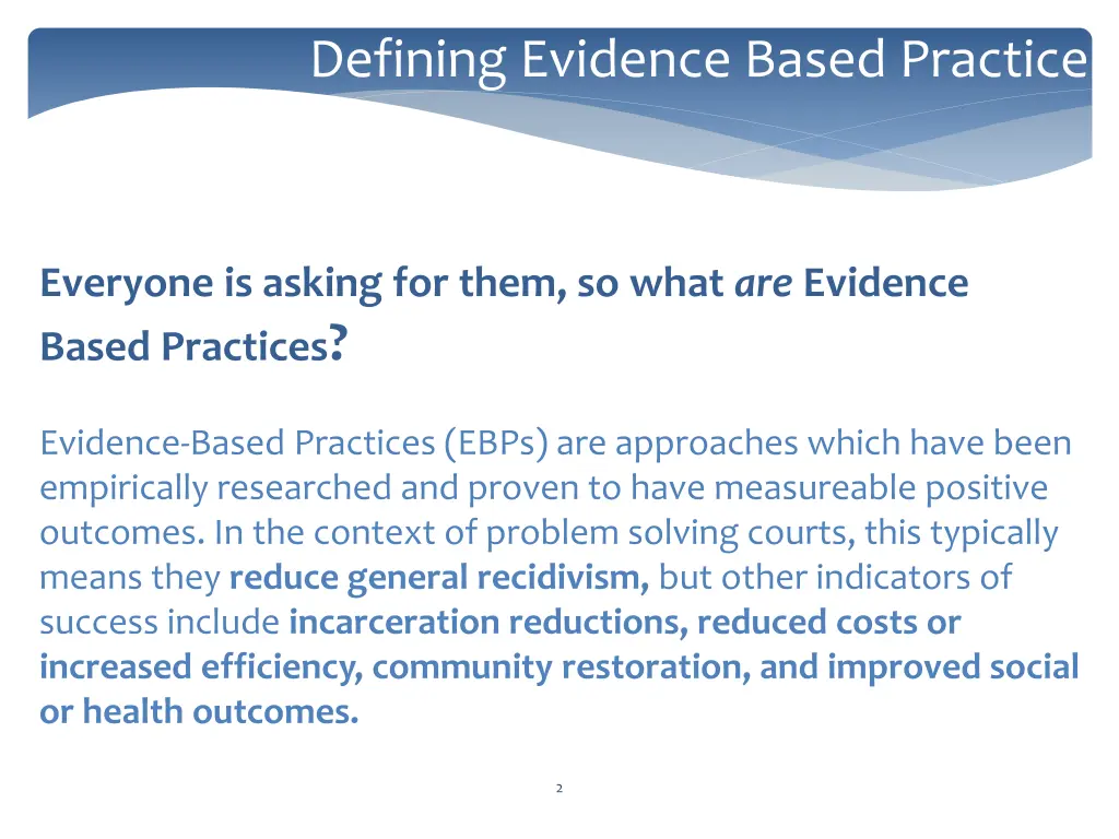 defining evidence based practice