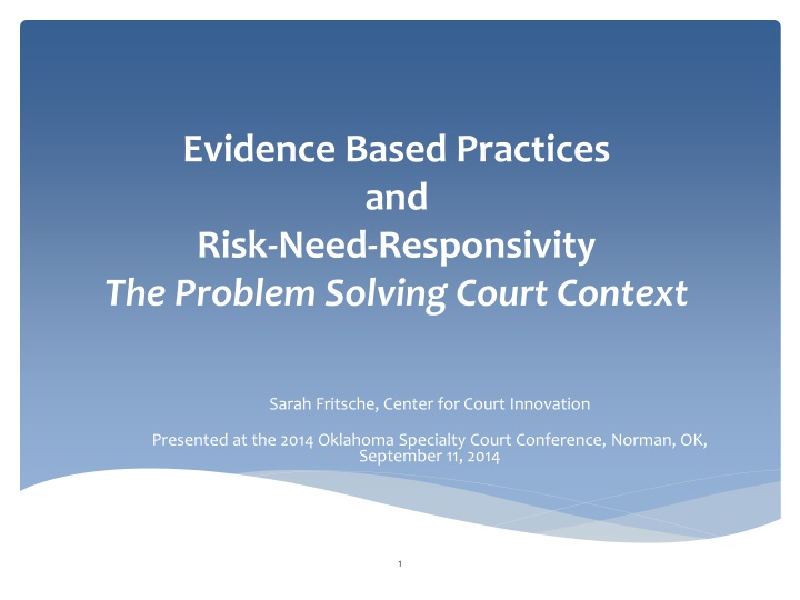 evidence based practices and risk need