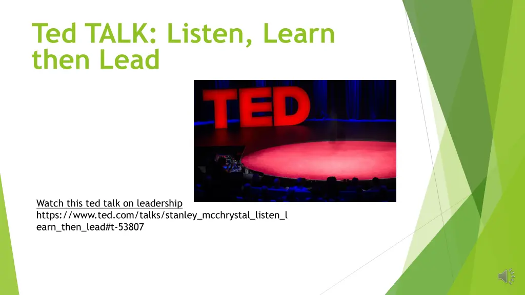 ted talk listen learn then lead