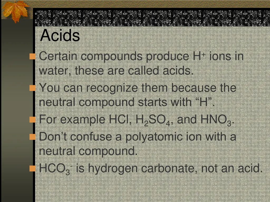 acids certain compounds produce h ions in water