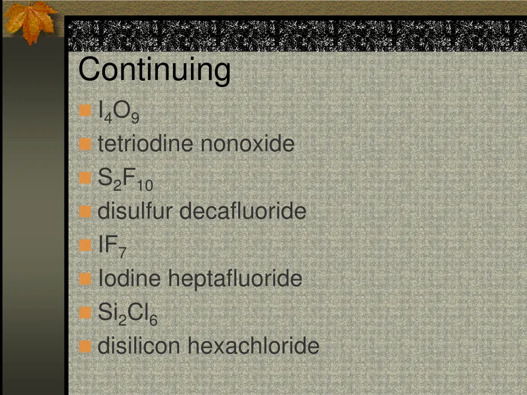 continuing i 4 o 9 tetriodine nonoxide