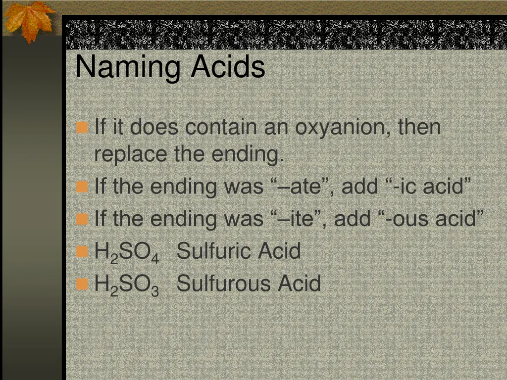 naming acids