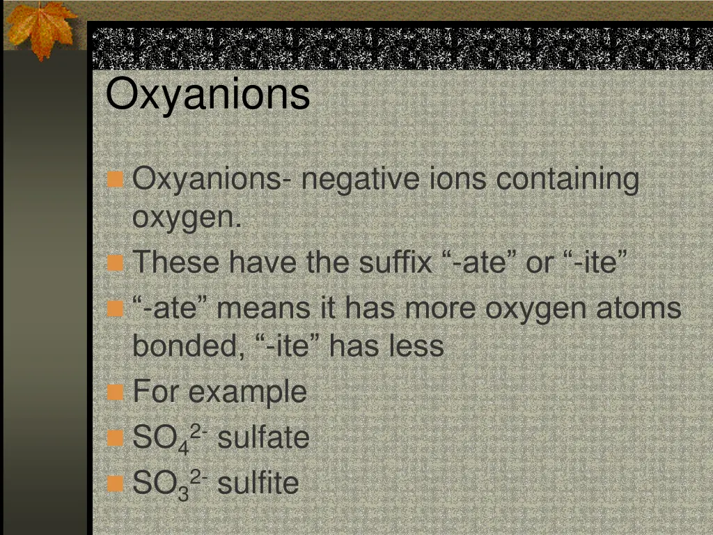 oxyanions