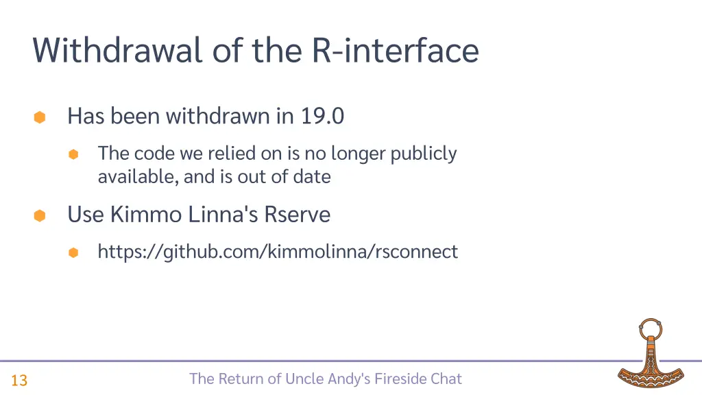 withdrawal of the r interface