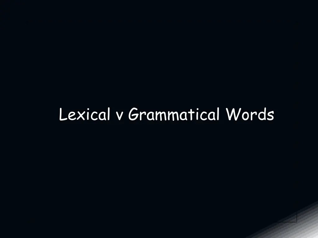 lexical v grammatical words