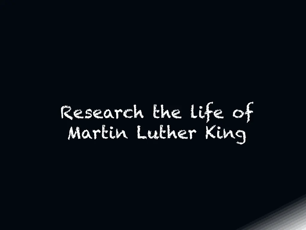 research the life of martin luther king