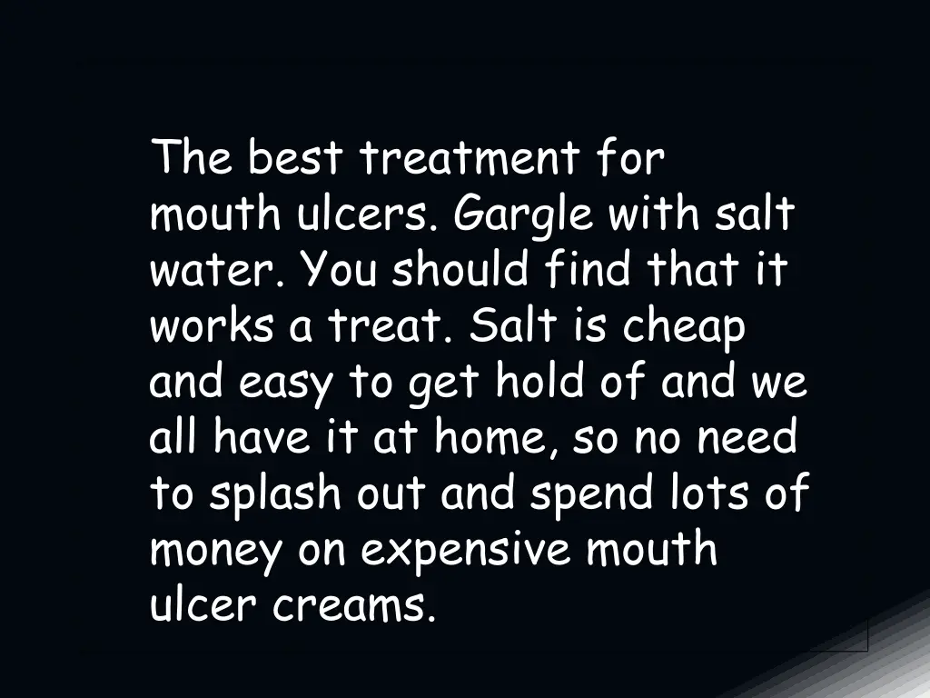 the best treatment for mouth ulcers gargle with