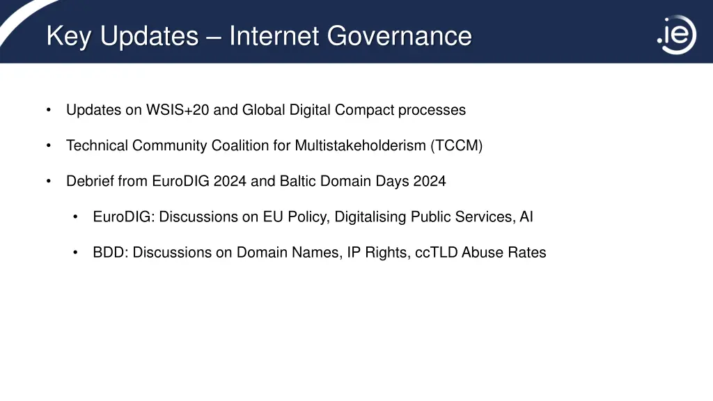 key updates internet governance