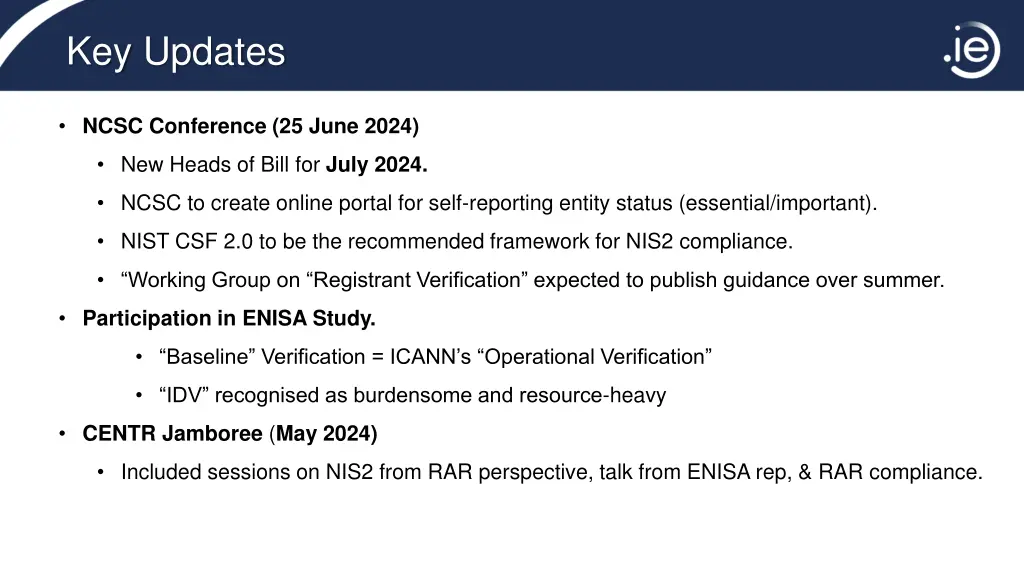 key updates