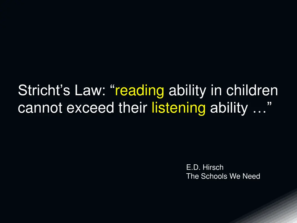 stricht s law reading ability in children cannot