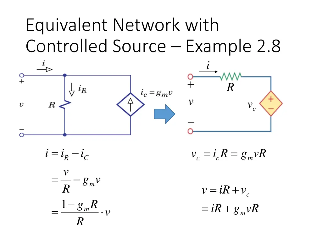 equivalent network with controlled source example 1