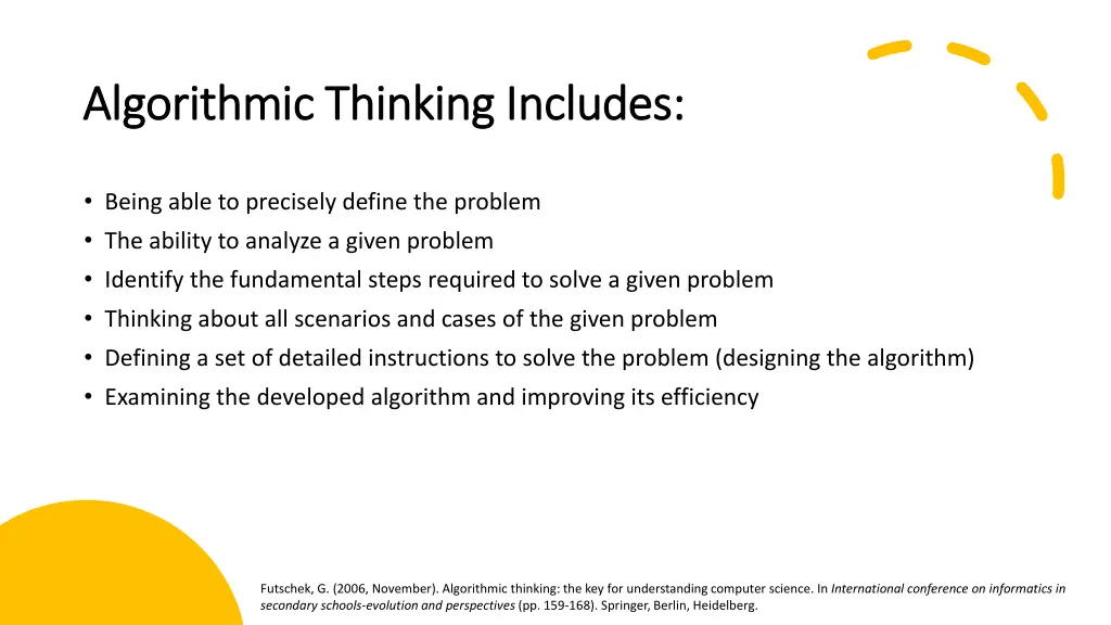 algorithmic thinking includes algorithmic