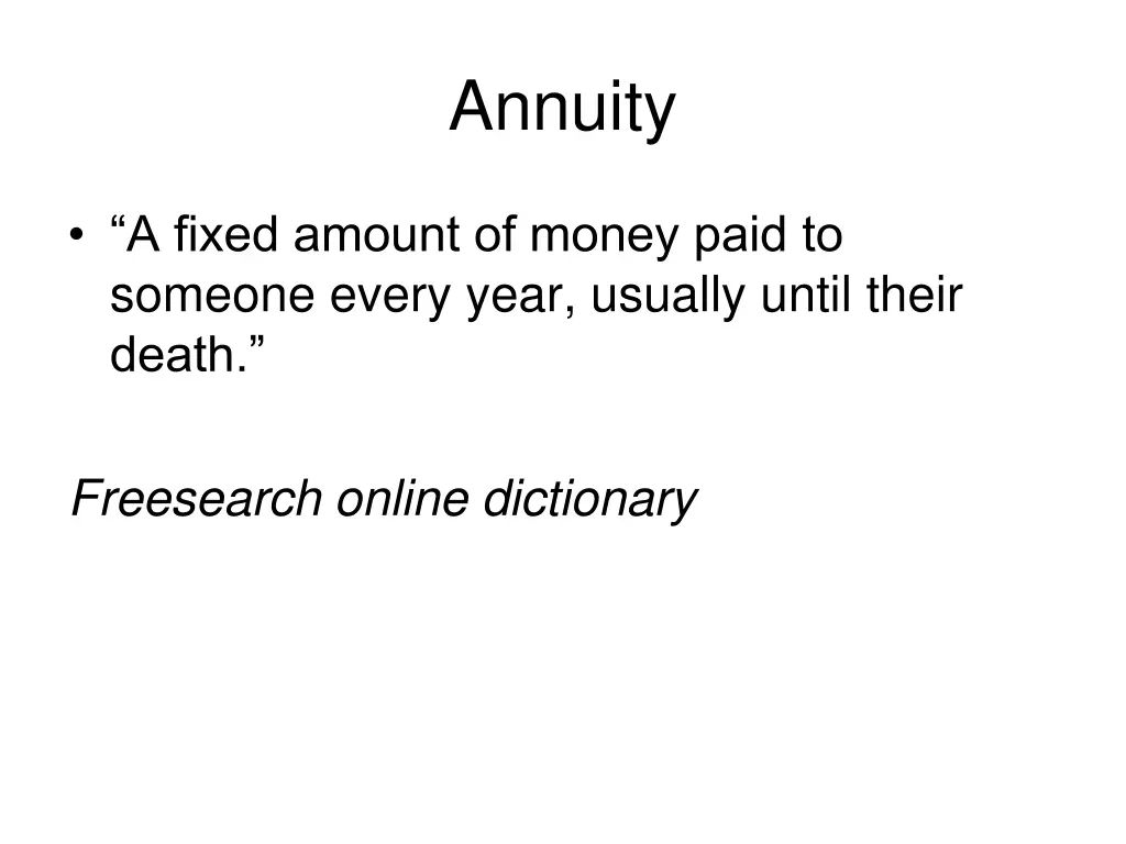 annuity