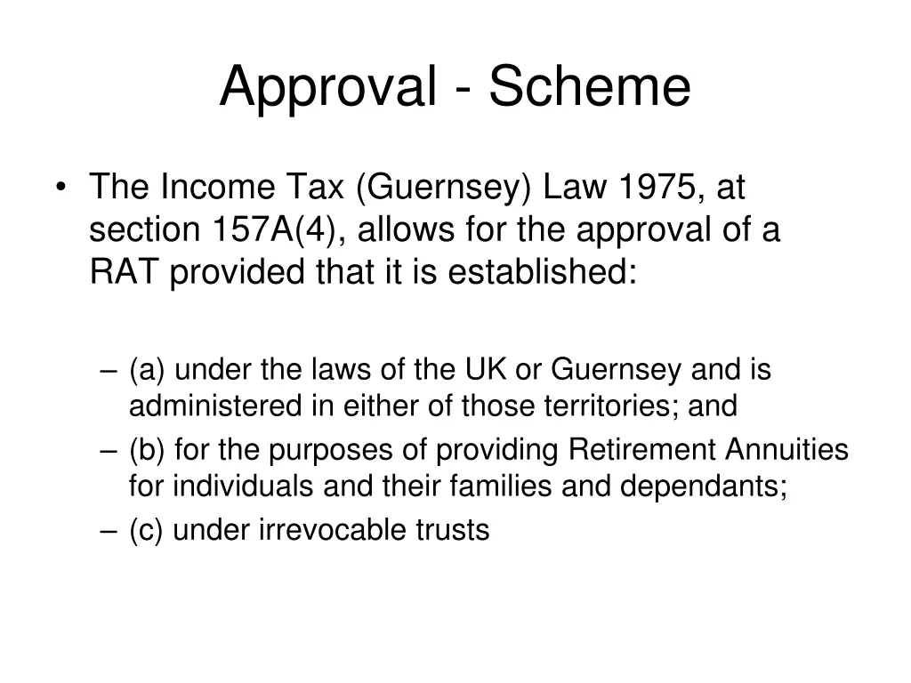 approval scheme