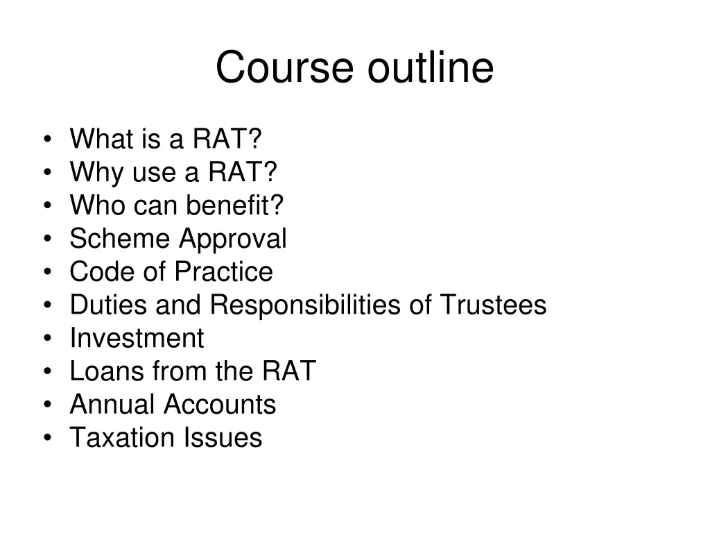 course outline