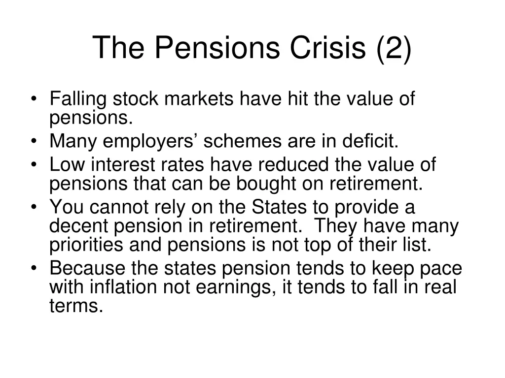 the pensions crisis 2