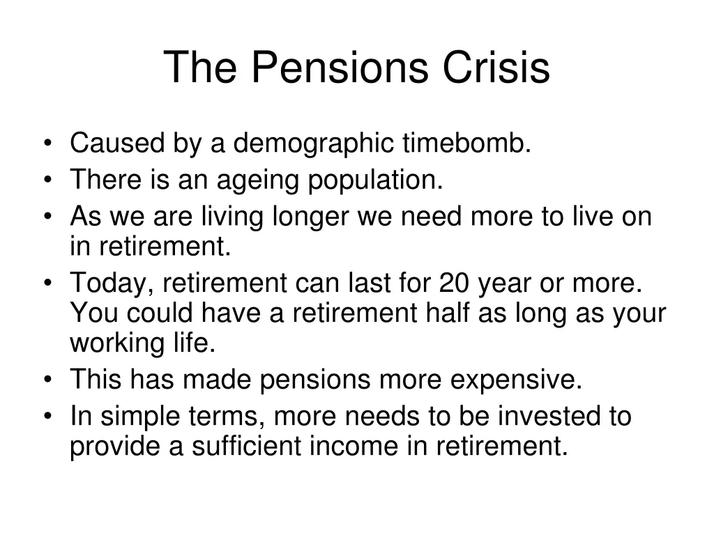 the pensions crisis