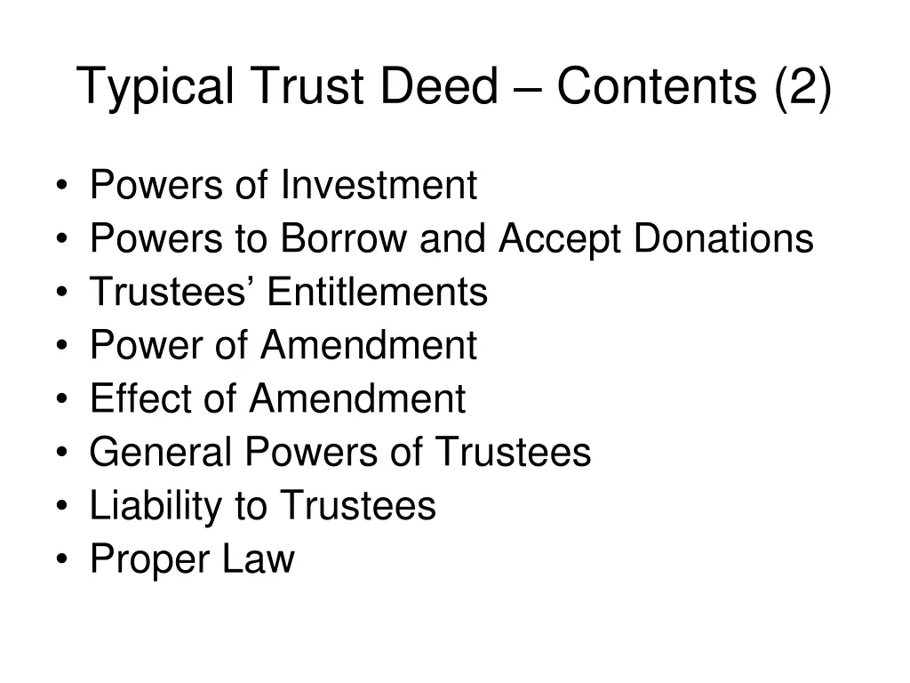 typical trust deed contents 2