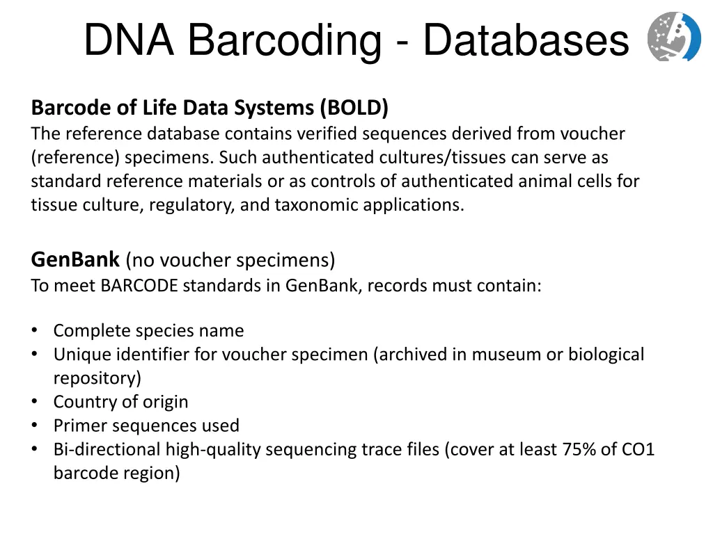 dna barcoding databases