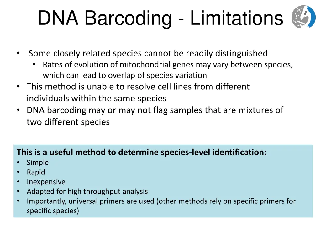 dna barcoding limitations