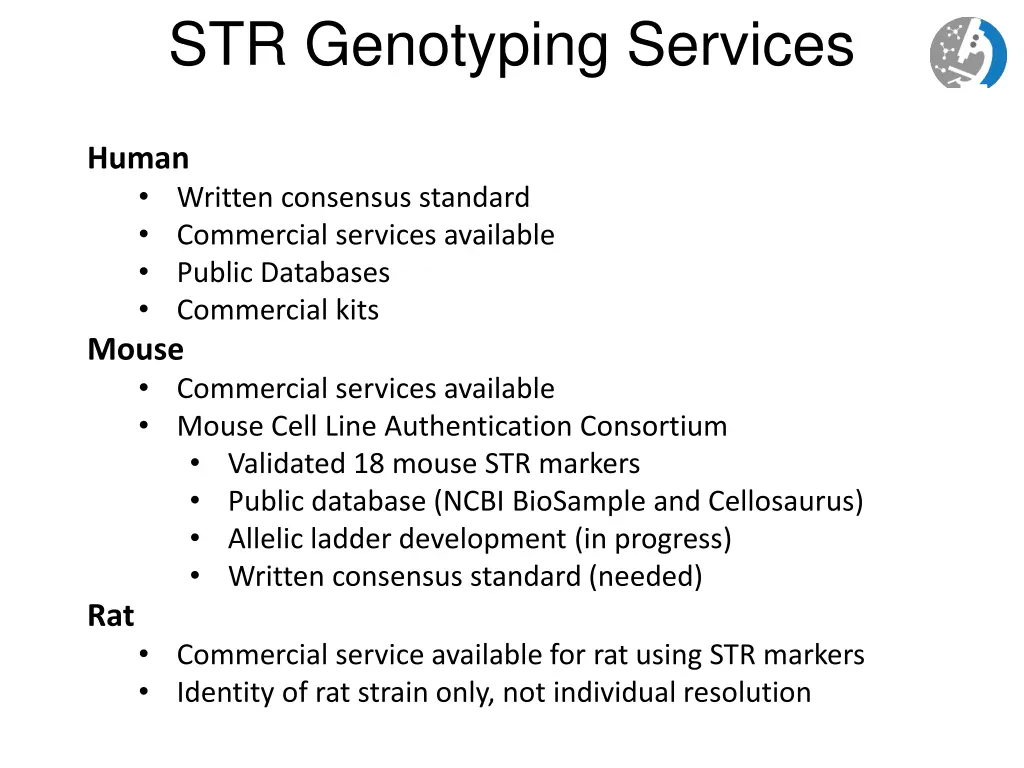 str genotyping services