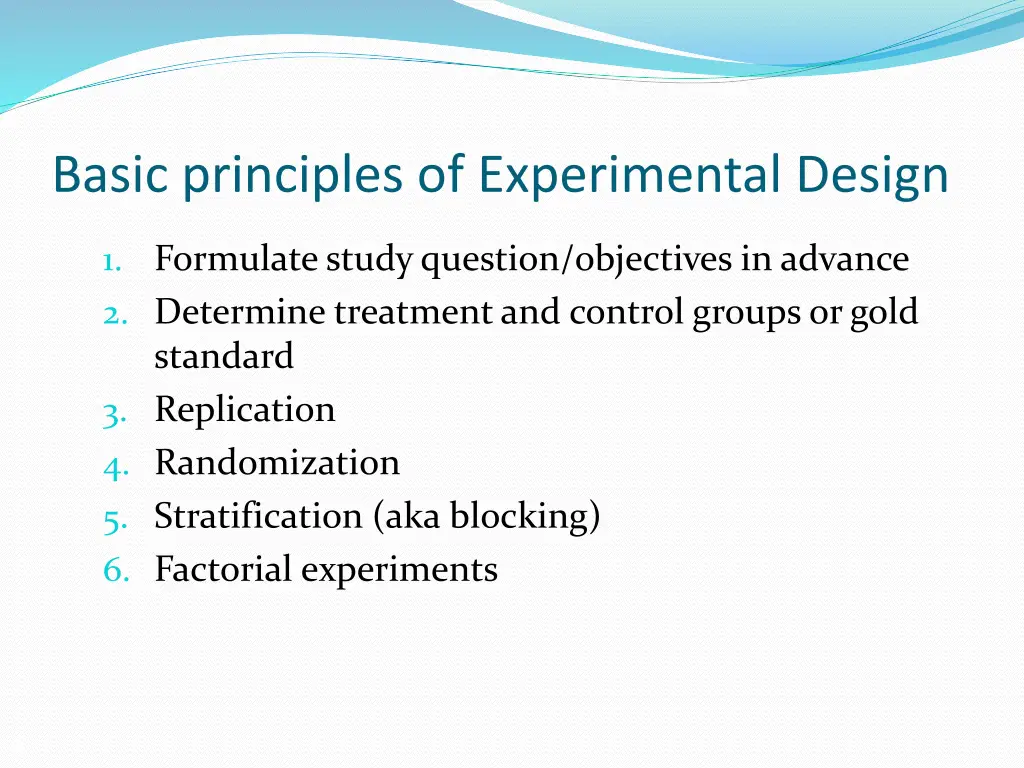 basic principles of experimental design